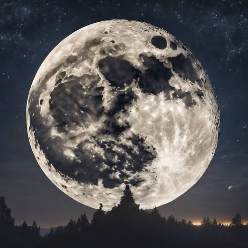 La solitude tranquille de la lune brillant au milieu du ciel de minuit