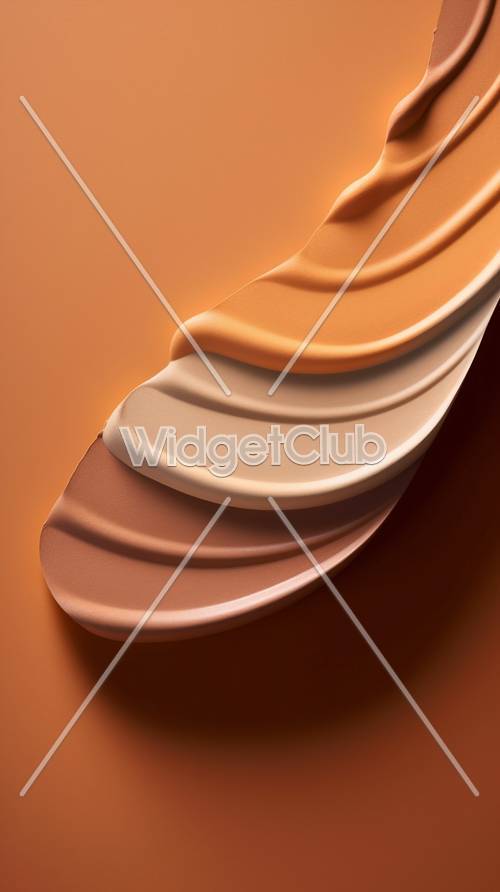 물결 모양의 오렌지와 크림 디자인