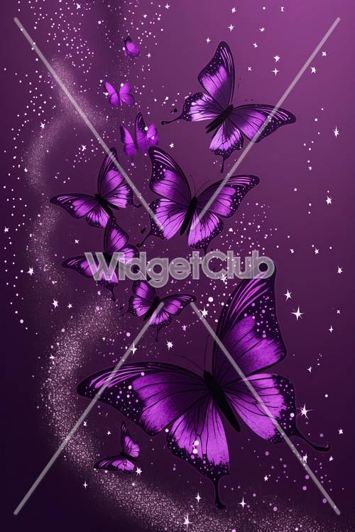 Purple Butterfly Night Sky Wallpaper[fe9f1f31510f447f9bc6]