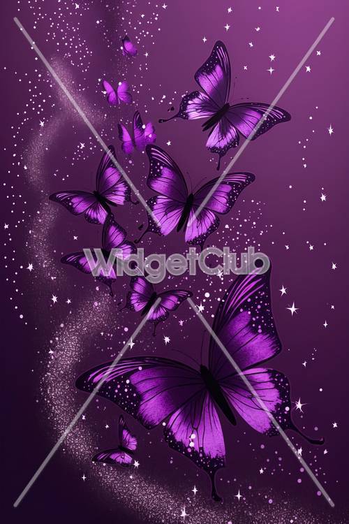 紫蝴蝶夜空