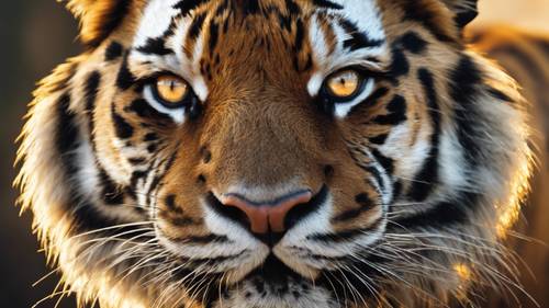 ภาพอันน่าหลงใหลของดวงตาสีทองของเสือที่เปล่งประกายความดุร้าย