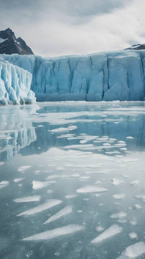 Une scène apaisante d&#39;un glacier bleu cristallin, avec la citation « Oubliez toutes les raisons pour lesquelles cela ne fonctionnera pas et croyez à la seule raison pour laquelle cela fonctionnera » gravée dans la glace.