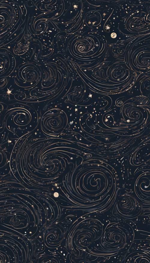 A swirling seamless pattern of dark velvet reminiscent of a starless night sky. Tapeta [dbbd8d6f8b9749109c72]