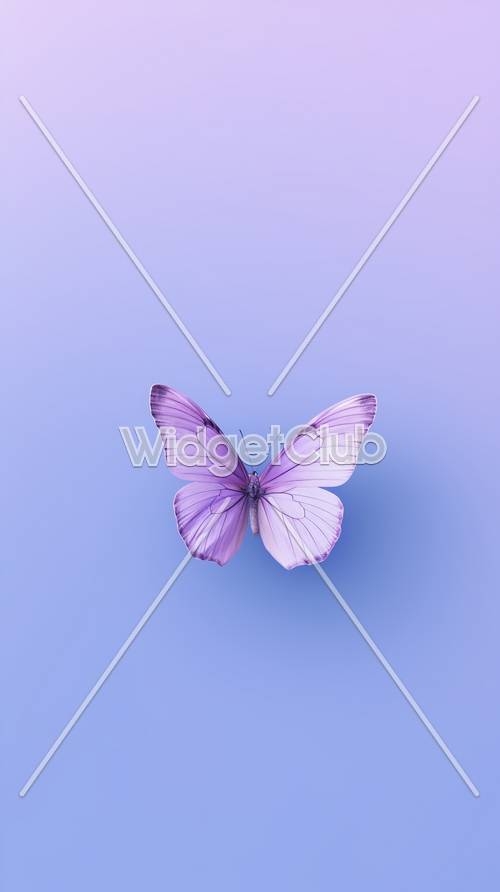 Purple Butterfly on Blue Background壁紙[5dddc2496e234cd8b636]