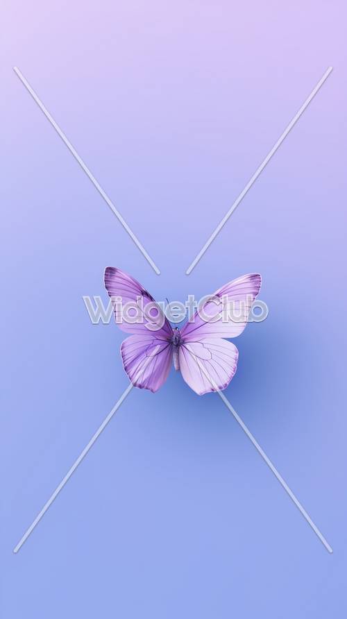 Fioletowy motyl na niebieskim tle