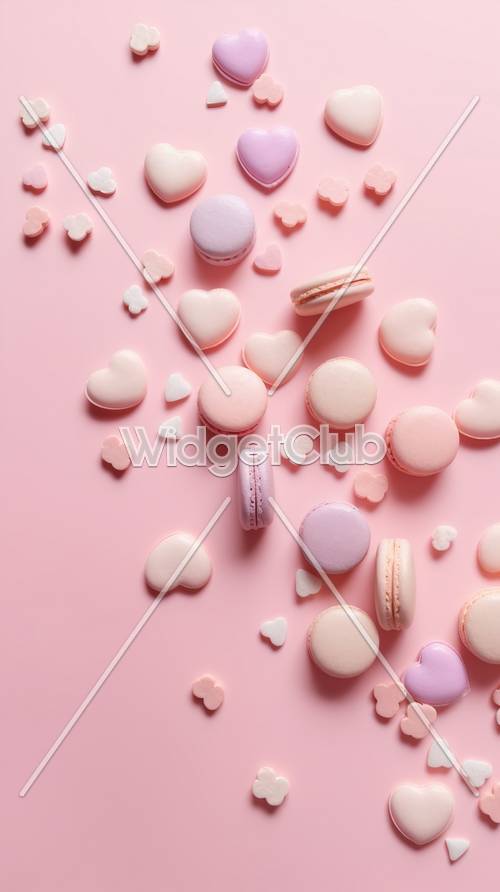 Sweet Macarons and Hearts Design