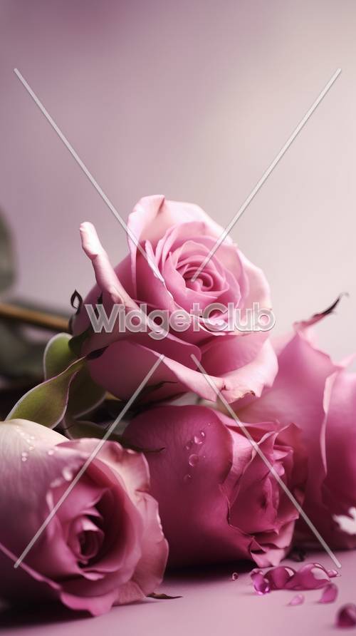 ピンクのバラのアップ写真