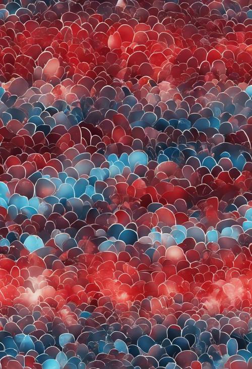 Connect fiery red and icy blue shades in a perfect ombre seamless pattern.