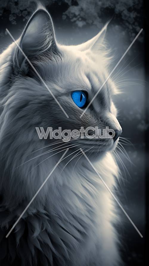 Stunning Blue-Eyed Cat Tapet [245b8d131b8a446a9ac6]