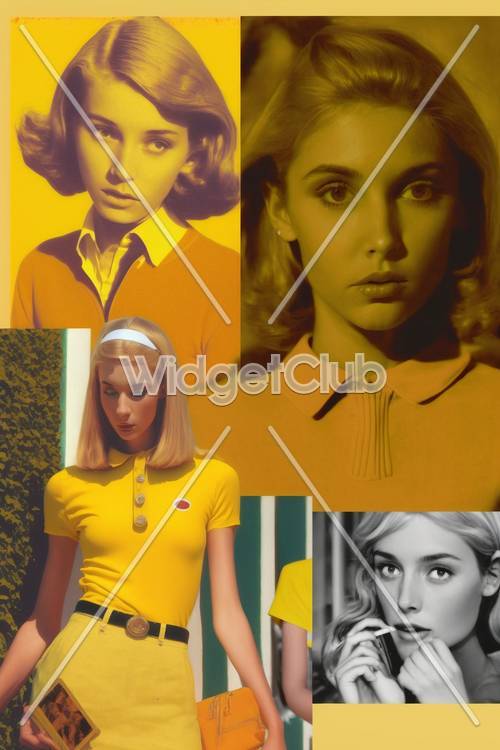 אופנה צהוב וינטג&#39;