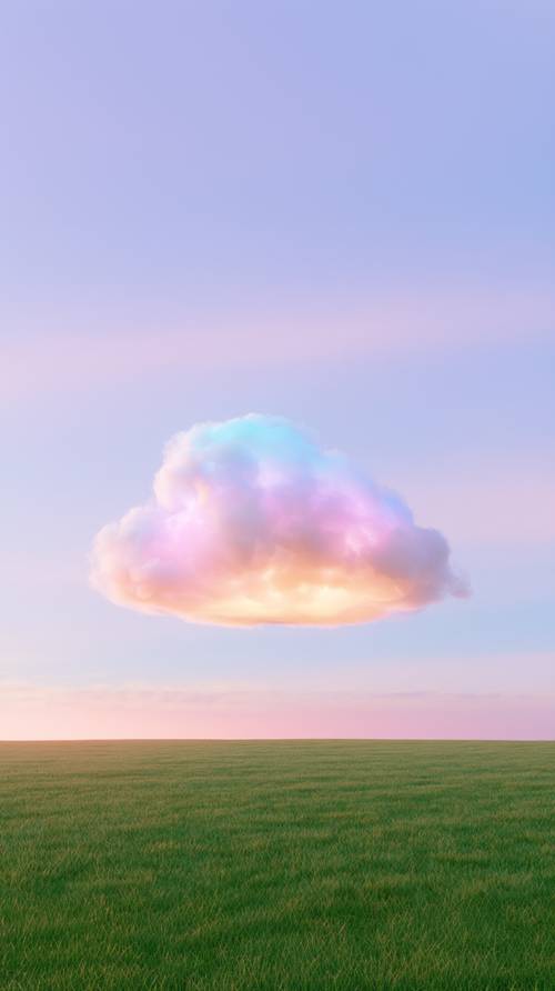 Nube colorida en un cielo pastel