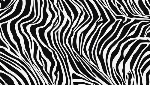黑白斑馬紋，帶有抽象形狀的扭曲。