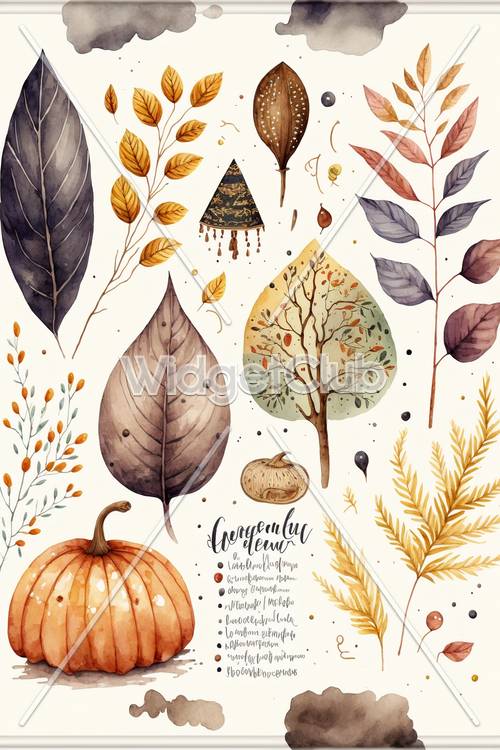 Autumn Nature Illustrations Tapeta [e8c4df51914542e1ba61]
