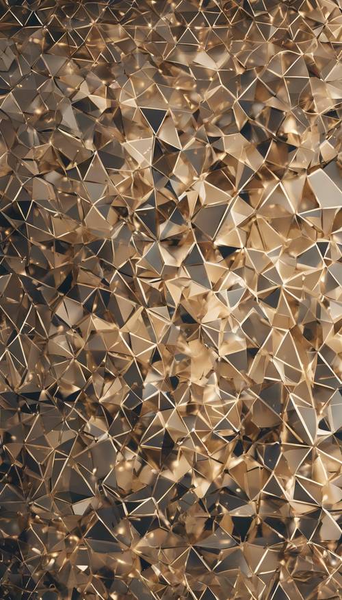 Ein Muster aus geometrischen Formen mit einem glatten Metall-Finish.