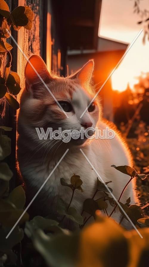 Sunset Glow Cat Tapet [fdcca4d67e864b0a995a]