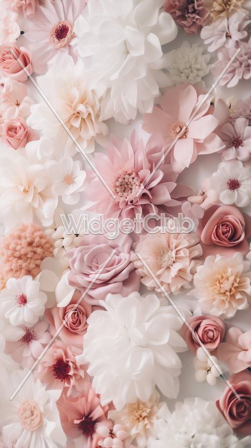 Magnifique motif floral rose et blanc.