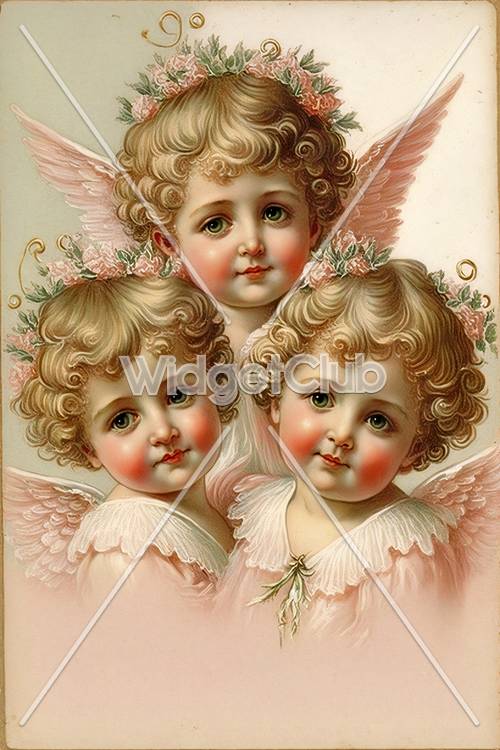 Anjos Querubins com Bochechas Rosadas