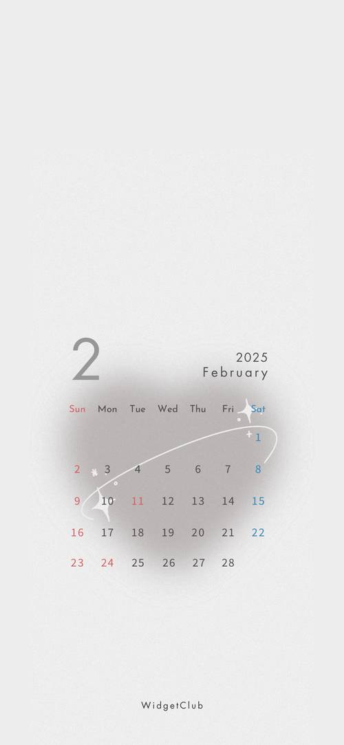 Desain Kalender Minimalis Februari 2025