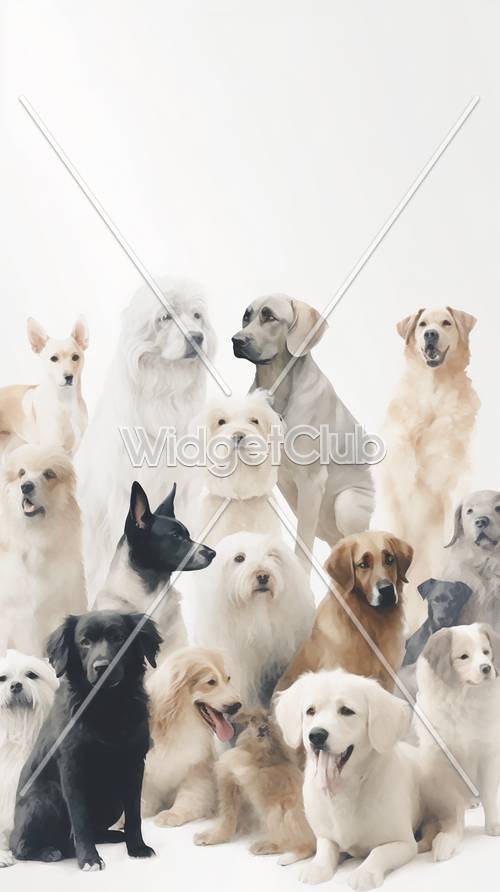 Mnóstwo psów: idealne na tło ekranu