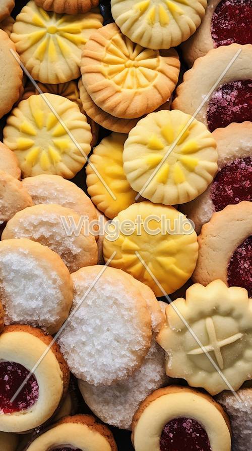 Gros plan de biscuits colorés