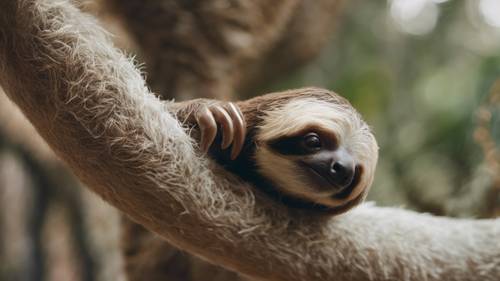 A close-up of a sloth's claw showing their unique three-toed structure.