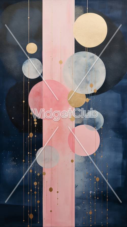 Elegant Geometric Circles in Pink and Blue Colors