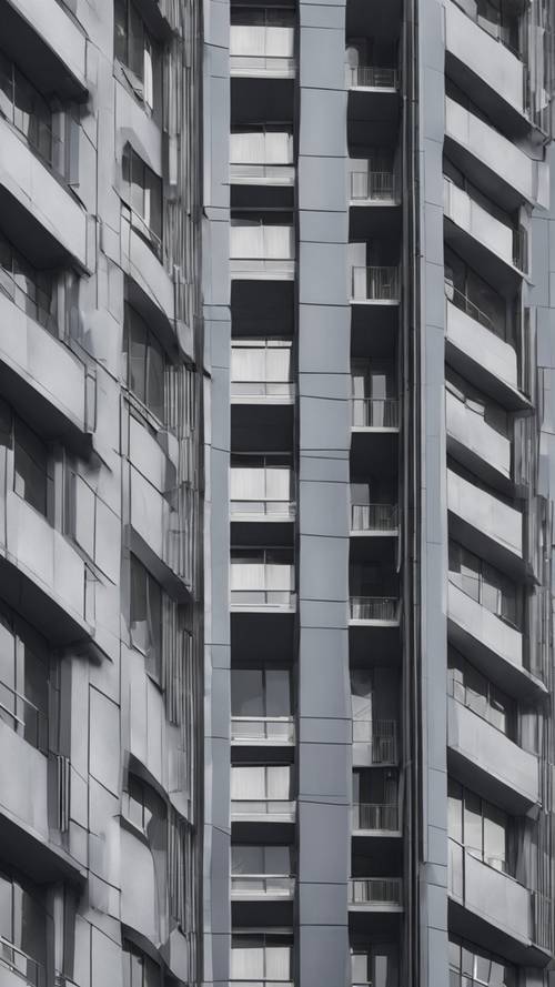 Фотореалистичное изображение безупречно спроектированного серого геометрического здания.
