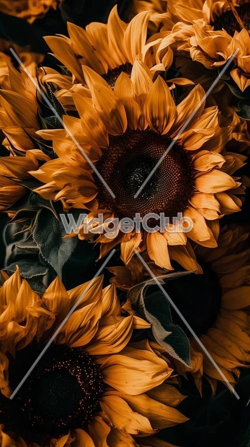 Sunflowers on a black background Copy space Top vi by amrets on DeviantArt