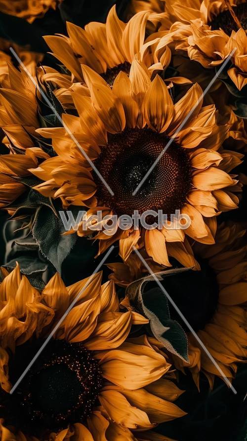 Bright and Beautiful Sunflowers Close-Up