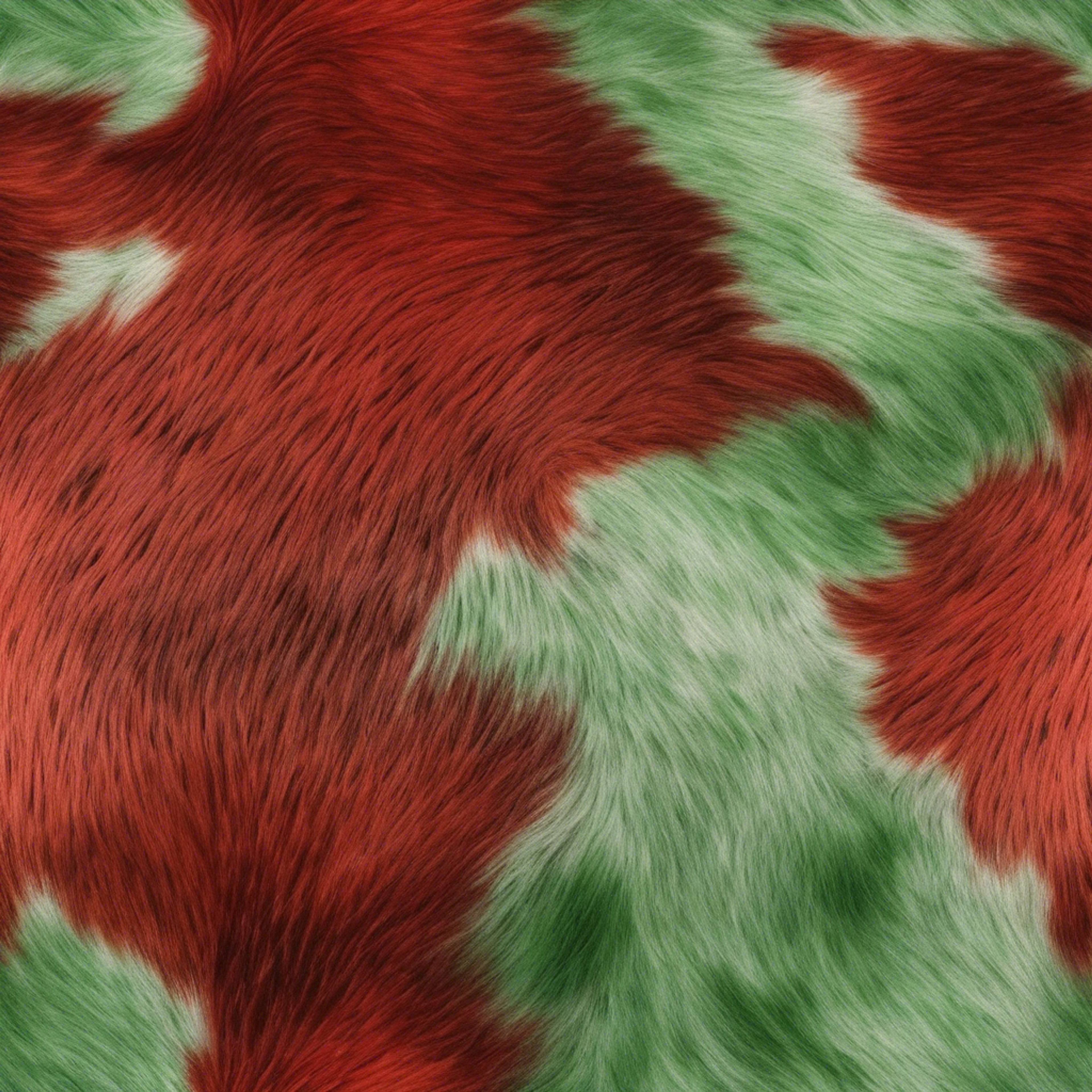 Seamless cowhide pattern art painted in bright red and green shades. Wallpaper[3aae93f0a1ee456daf96]
