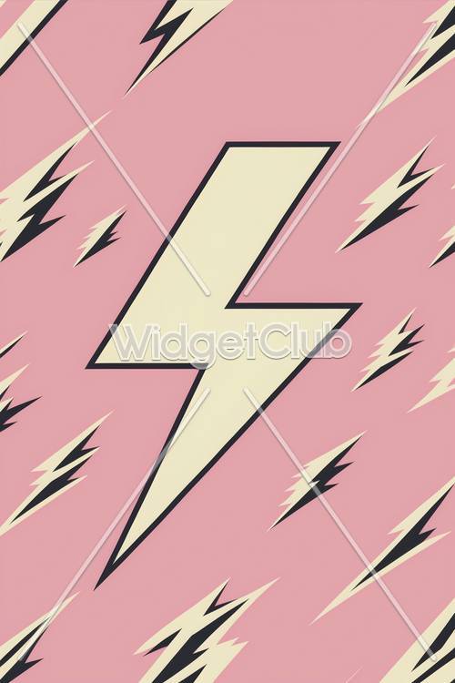 Lightning Bolts on Pink Background