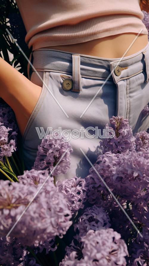 Spring Flowers and Denim Outfit