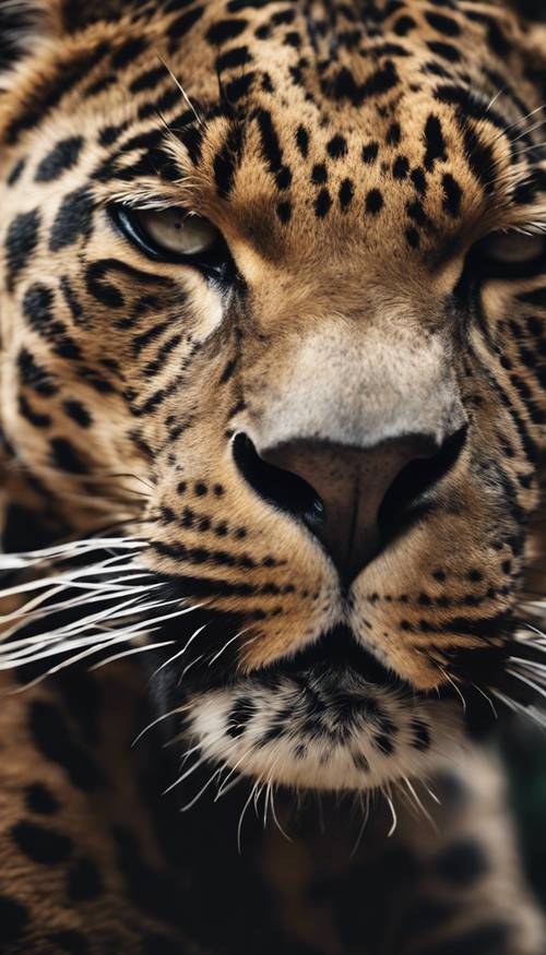 Stampa leopardo scuro in un layout continuo ed esotico, perfetto per uno sfondo trendy. Sfondo [f6cff7dfde814591b36b]