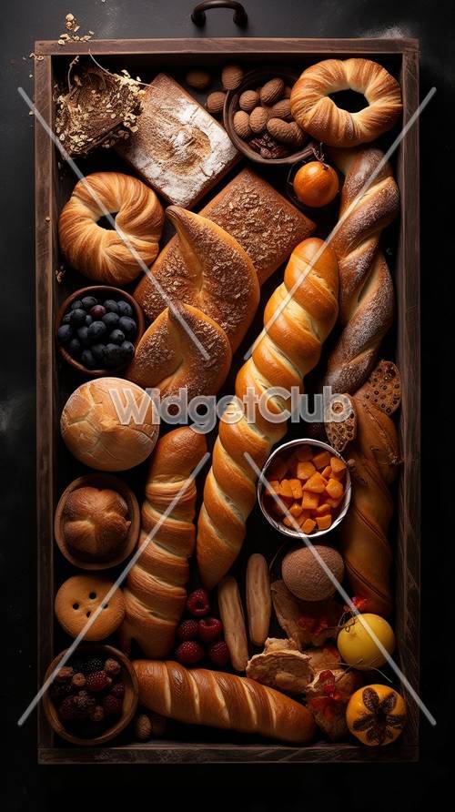 Delicious Breads and Pastries Variety Display