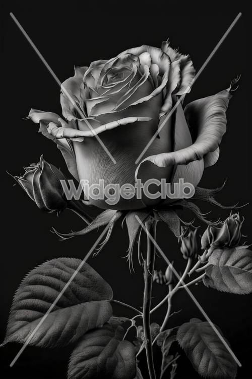 Stunning Black and White Rose Close-Up