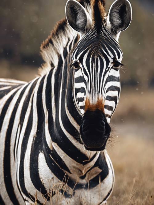 Uma velha zebra, mostrando a sabedoria e a força gravadas em suas feições.
