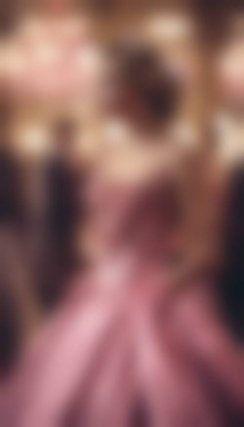 マスカレードで踊るピンクのベルベットドレスを着たエレガントなお姫様の壁紙