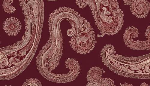 A dark burgundy paisley pattern reflecting the luxury of an old-world study.