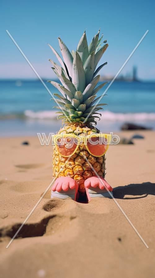 Ananas fresco sulla spiaggia