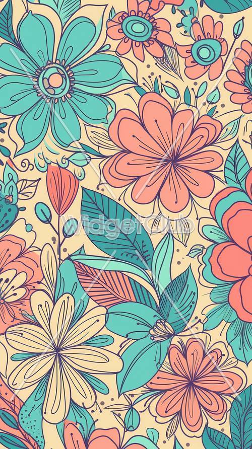 Colorful Floral Wallpaper [8f20f9801ecf4545a16b]