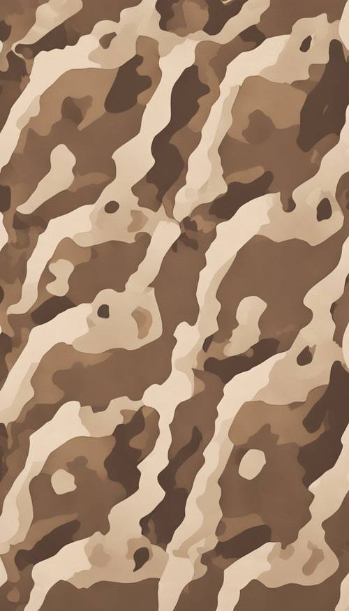 Pola kamuflase gurun dalam warna cokelat dan krem