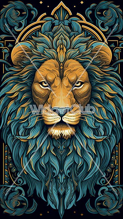 Maestosa opera d&#39;arte del leone blu