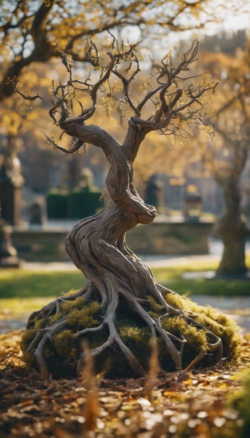 `Whomping willow' from the Harry Potter series, located in the Hogwarts grounds, in daylight. Behang [0692cbe1c76e461dadaf]