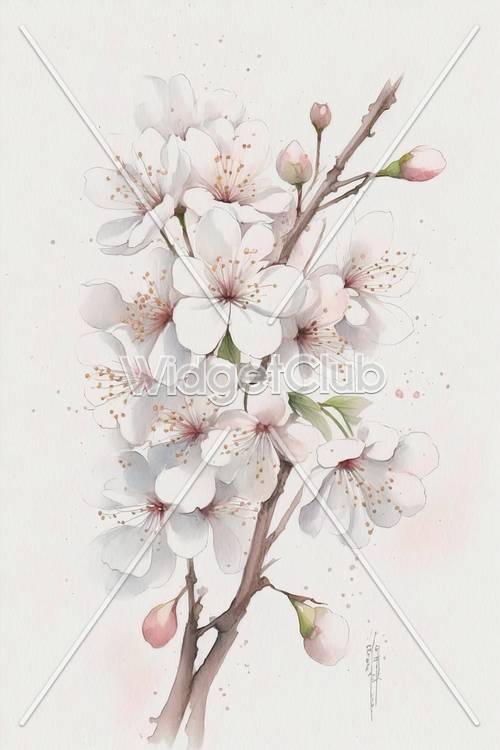 Arte de flores de cerezo en flor