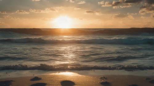 Illustrazione di un sole che tramonta nell&#39;oceano, con il paesaggio in silhouette e la frase &quot;La depressione non è un cambiamento temporaneo di umore, è una costante sensazione di intorpidimento&quot;.