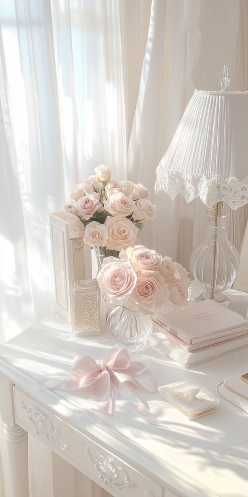 Elegant Roses and Books by the Window