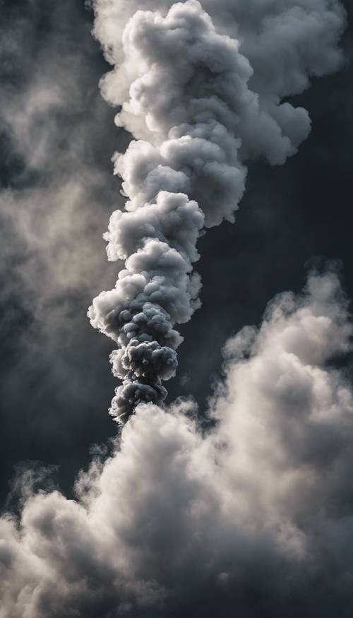 Une sombre fumée noire s&#39;infiltre à travers un nuage immaculé de fumée blanche.