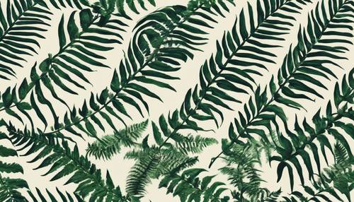 Ein Muster, das von den Formen dunkelgrüner Farne in einem tropischen Wald inspiriert ist.