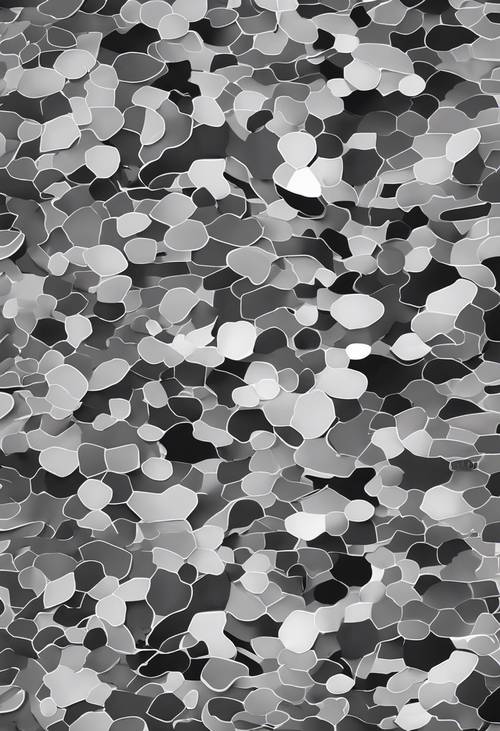 Padrão de camuflagem abstrato em uma elegante paleta de cores em tons de cinza.