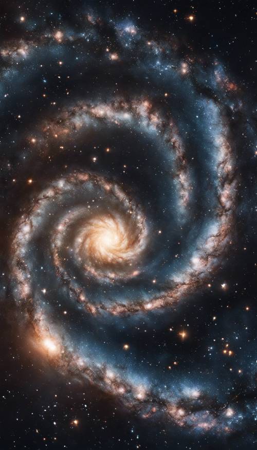 Ein atemberaubender Blick auf eine Spiralgalaxie mit Millionen heller Sterne in der tiefen Dunkelheit des Weltraums.